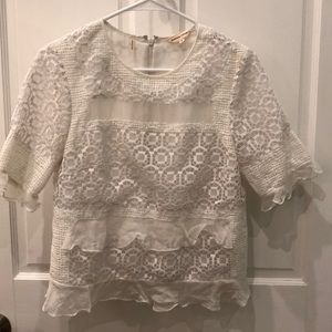 Rebecca Taylor white embroidered top